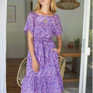 Emerson Fry Colette Midi Dress in Violet Wildflower